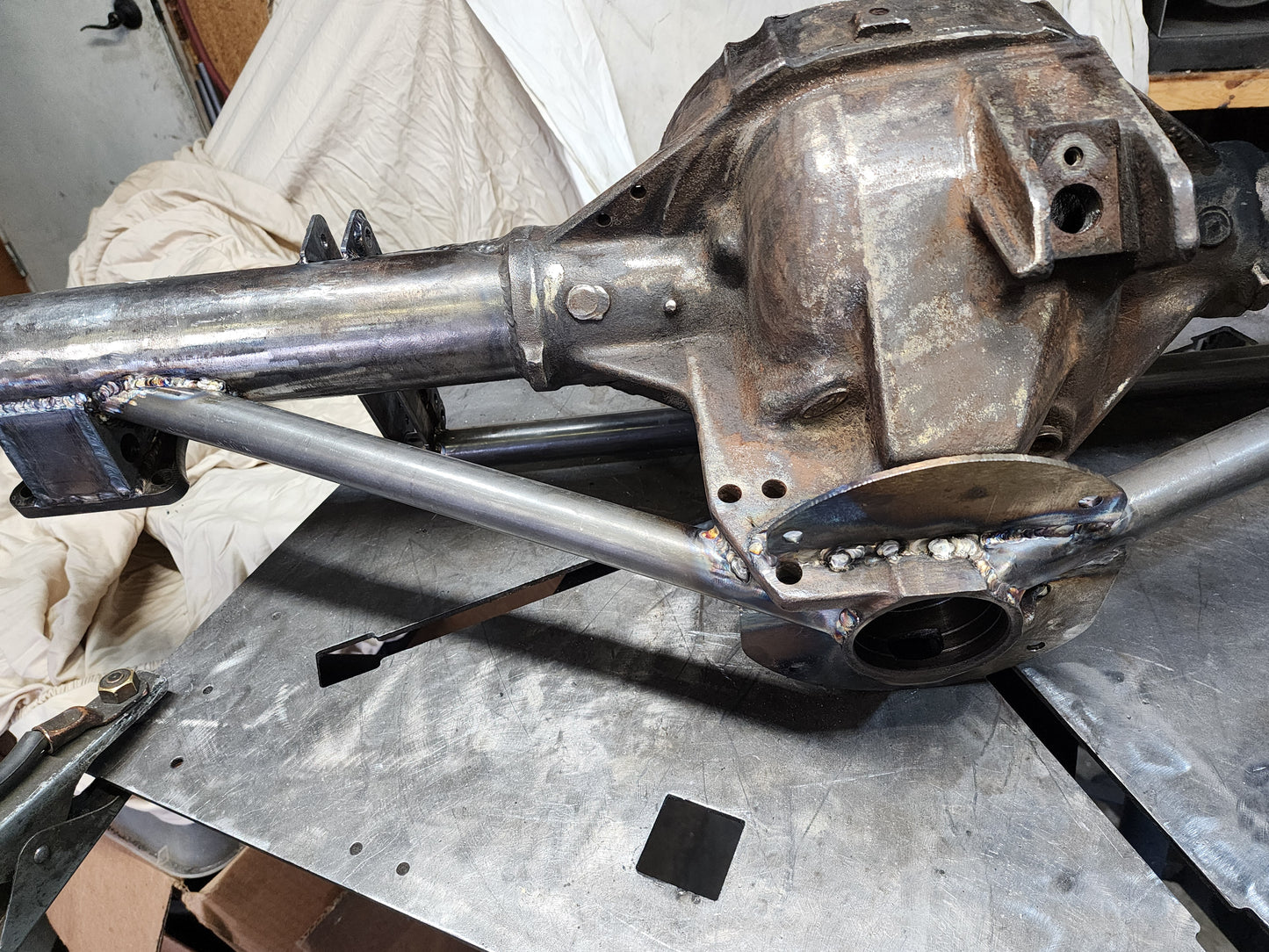 Ford 8.8" axle front brace driveshaft safety loop mount