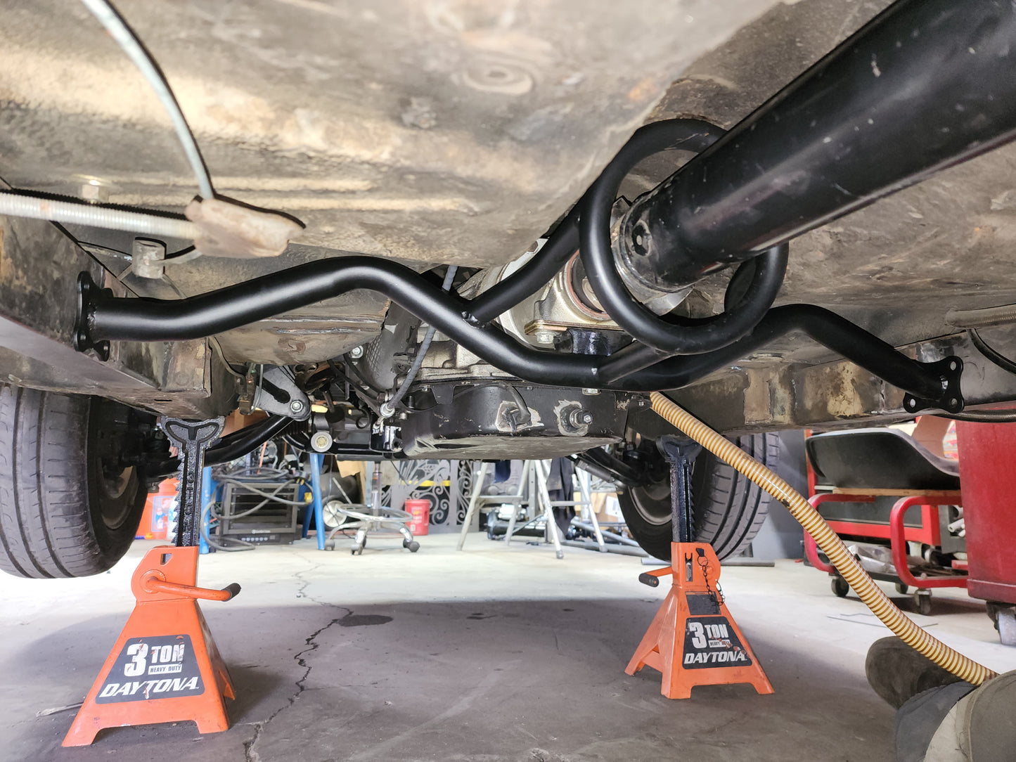 Transmission crossmember with integrated driveshaft loop. Th400, 4l80e etc. 4130 chromoly.